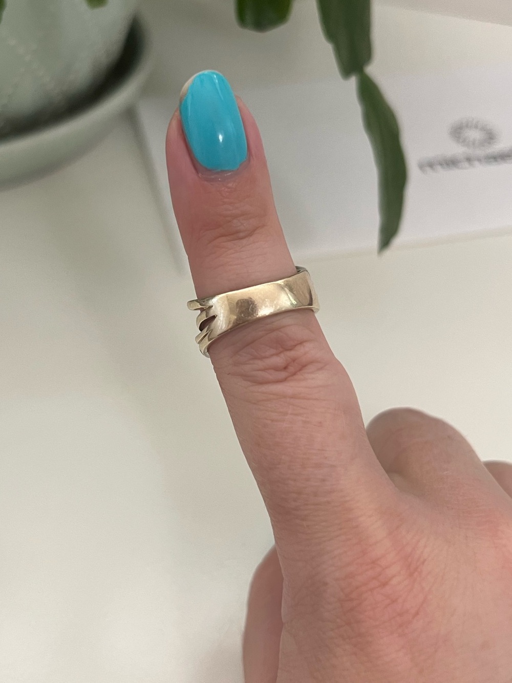 Michael Hill Solid 10K Gold & Natural Diamond Fancy Crossover Ring, Size 7.25 - Picture 15 of 17